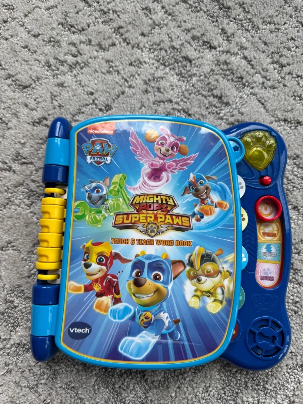 VTECH Paw Patrol Mighty Pups Super Paws Touch & Teach Word Book - Blue
